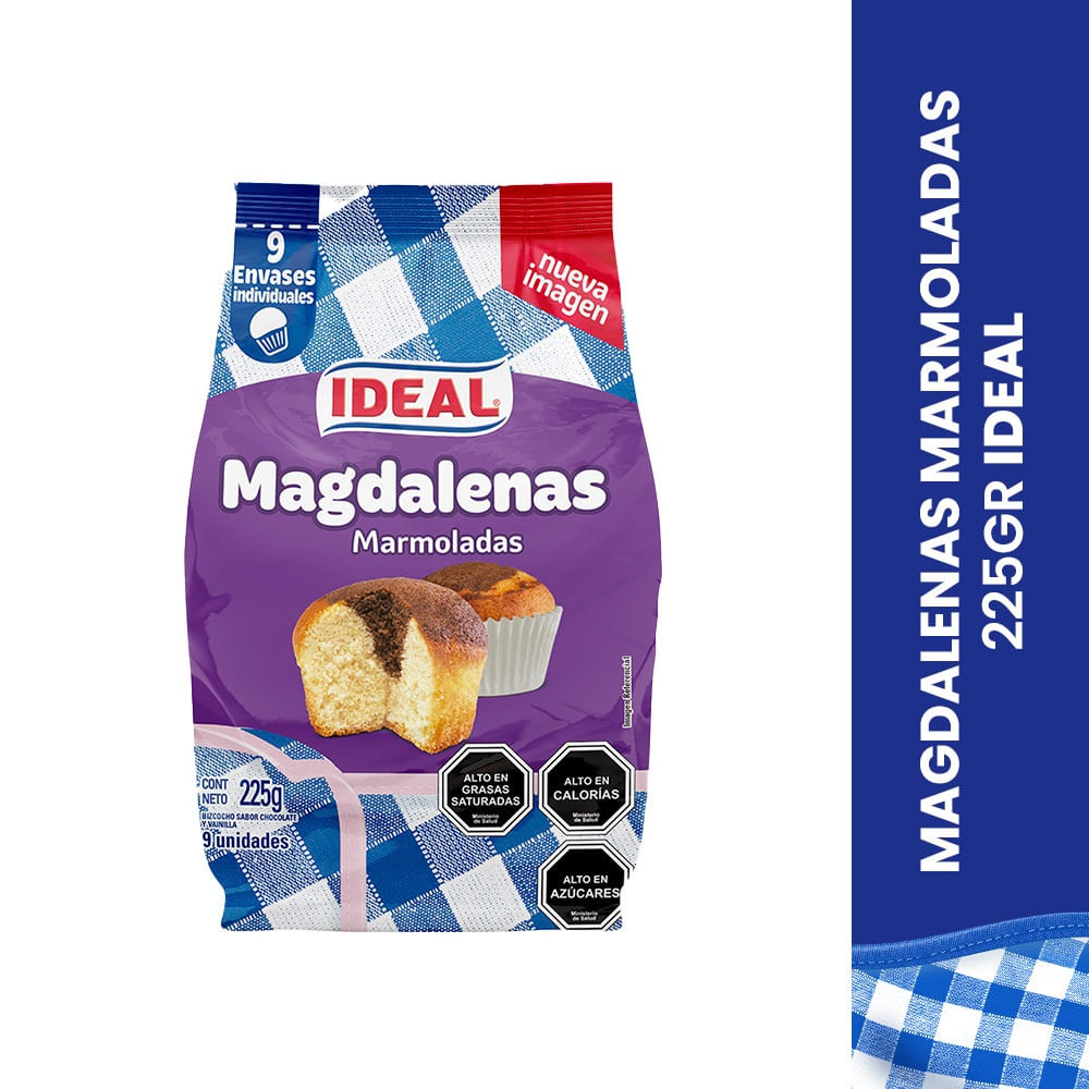 Pack Magdalenas Ideal marmoleado 9 un 225 g