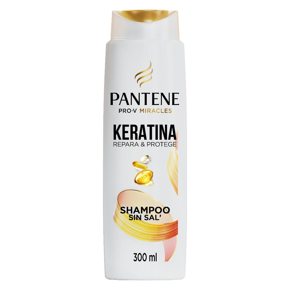 Shampoo Pantene reparador keratina sin sal 300 ml