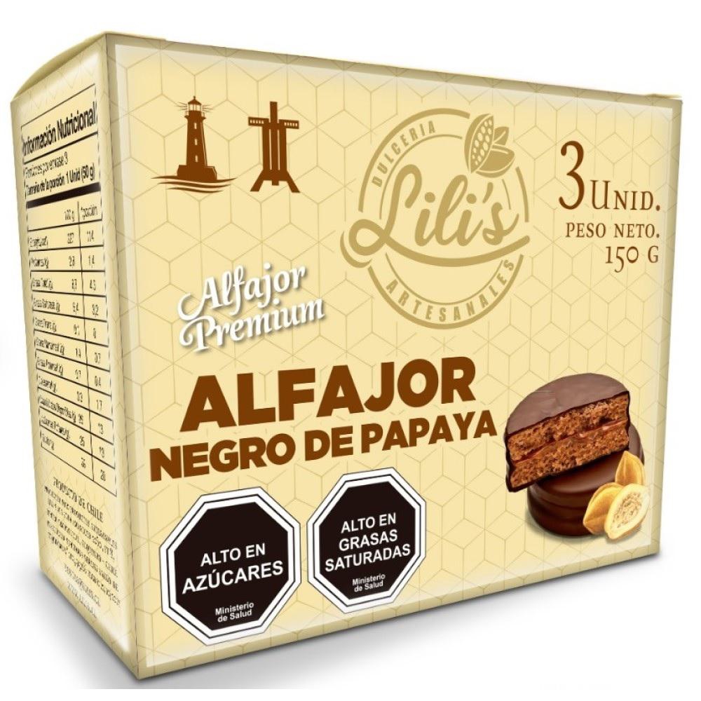 Alfajor negro Lilis papaya 3 un de 50 g Alfajor negro Lilis papaya 3 un de 50 g
