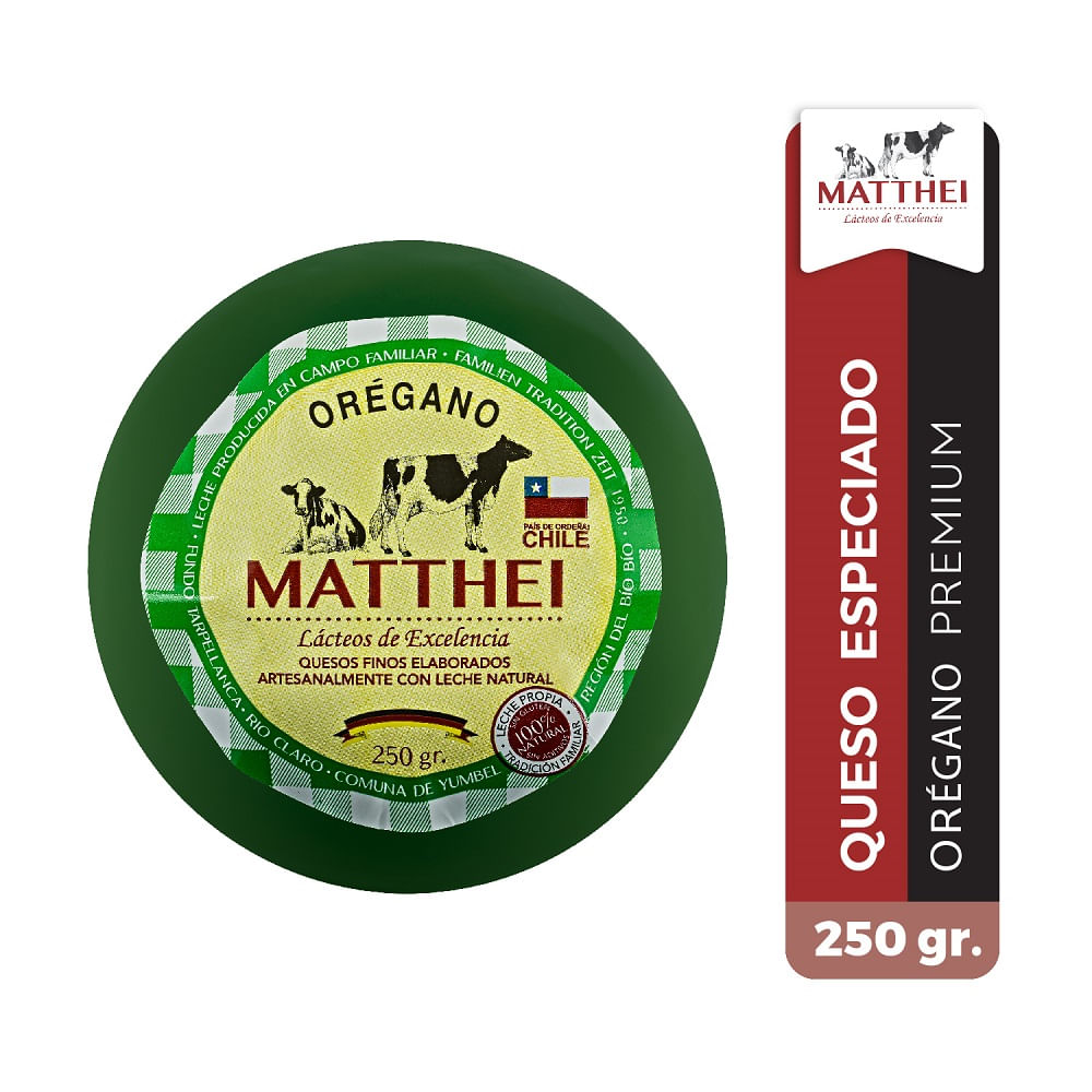 Queso Matthei con Orégano 250 g Queso Matthei con Orégano 250 g