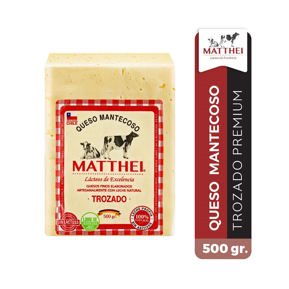 Queso mantecoso Matthei trozo 500 g