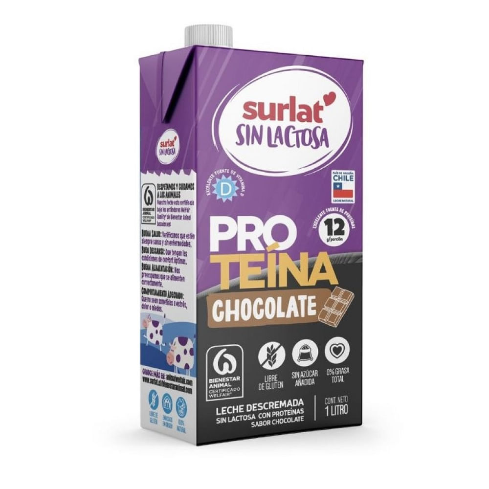 Leche Surlat proteína chocolate sin lactosa 1 L