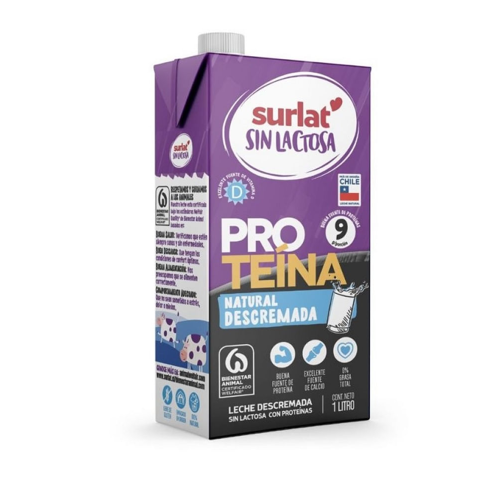 Leche Surlat proteína blanca sin lactosa 1 L