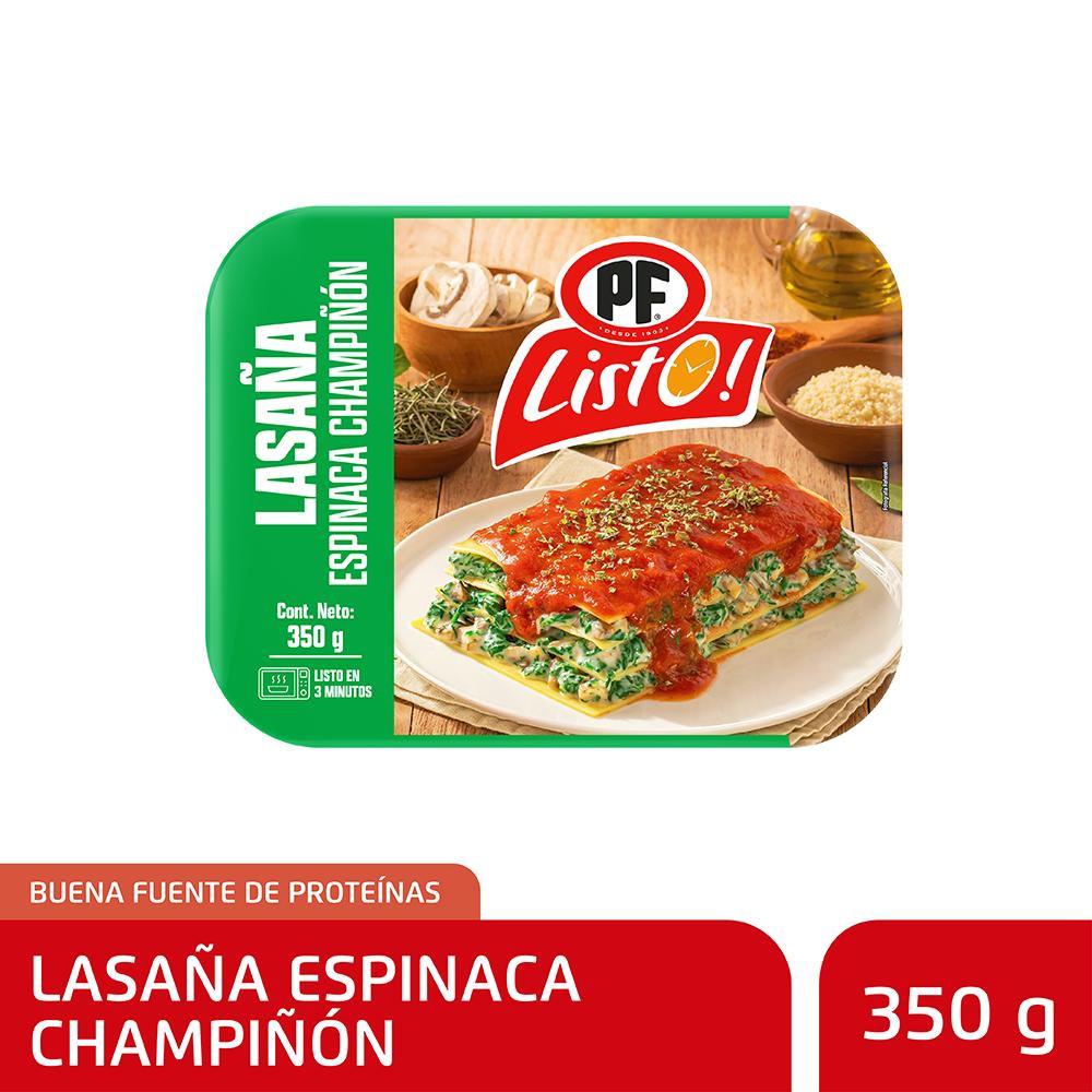 Lasaña espinaca champiñón PF Listo 350 g Lasaña espinaca champiñón PF Listo 350 g
