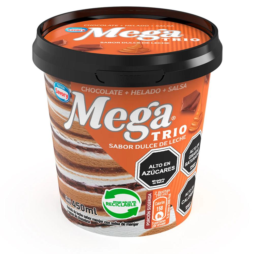 Helado Mega Savory trío dulce de leche pote 450 ml | Unimarc