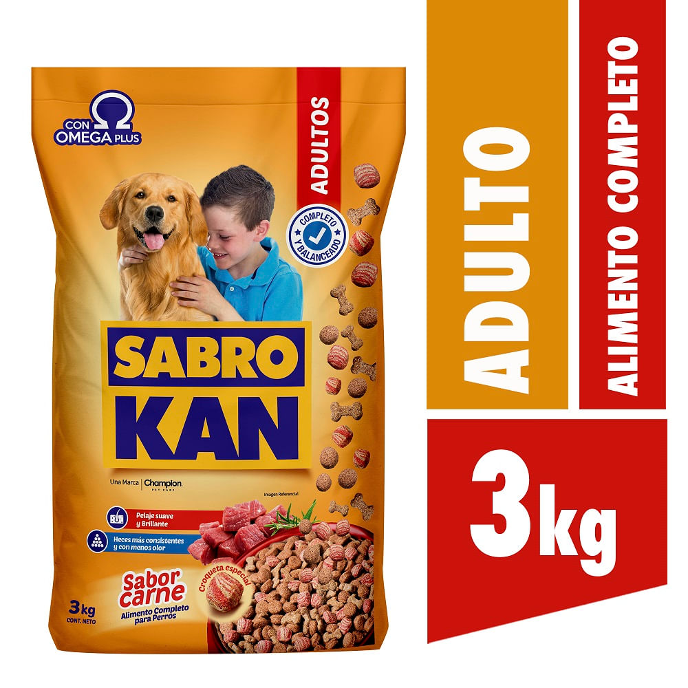 Alimento perro adulto Sabrokan carne 3 Kg