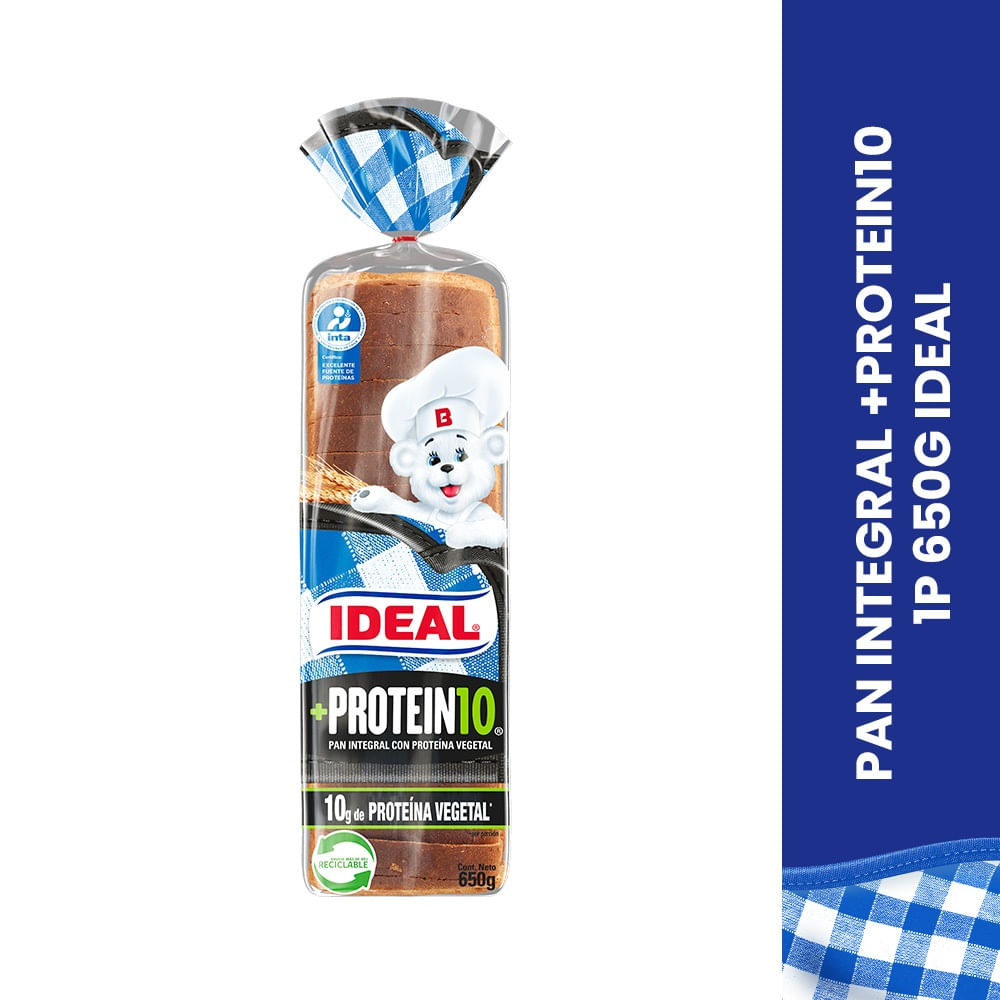 Pan de molde Ideal protein10 integral 650 g