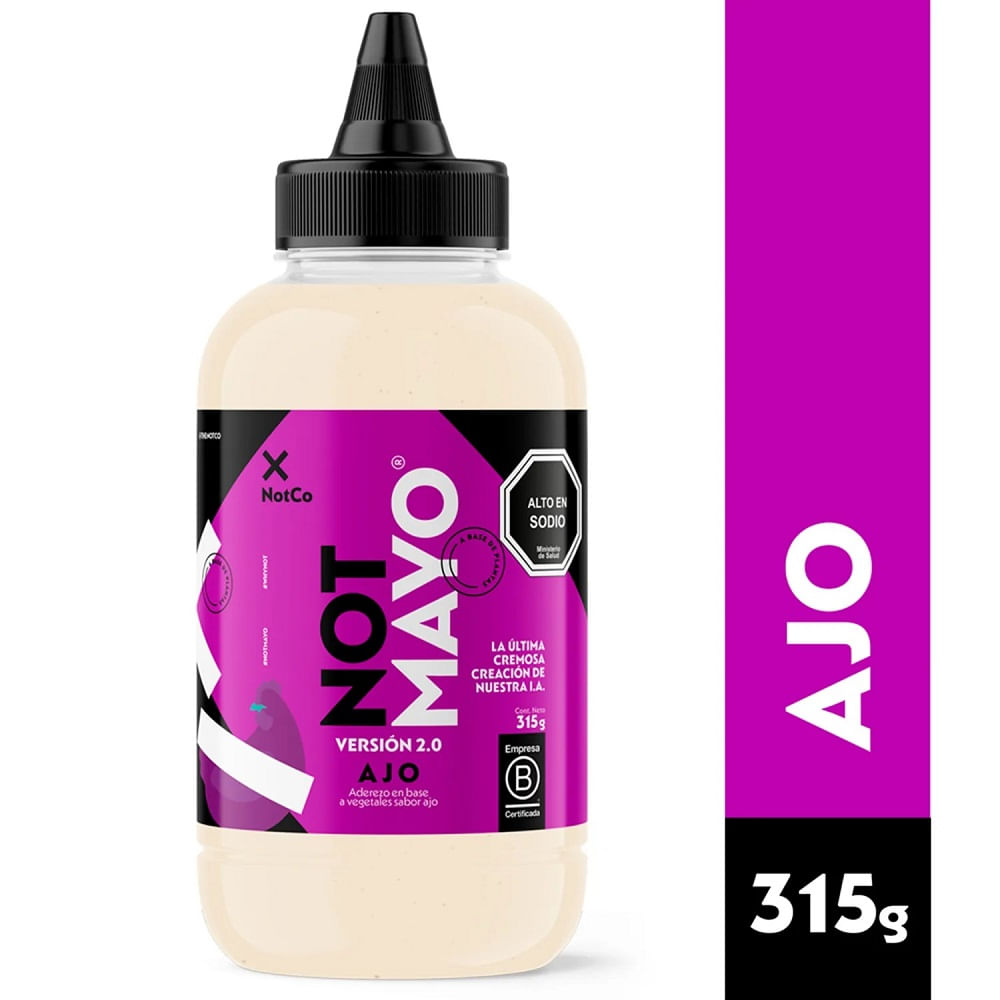 Mayonesa NotMayo ajo garlic squeeze notco 315 g