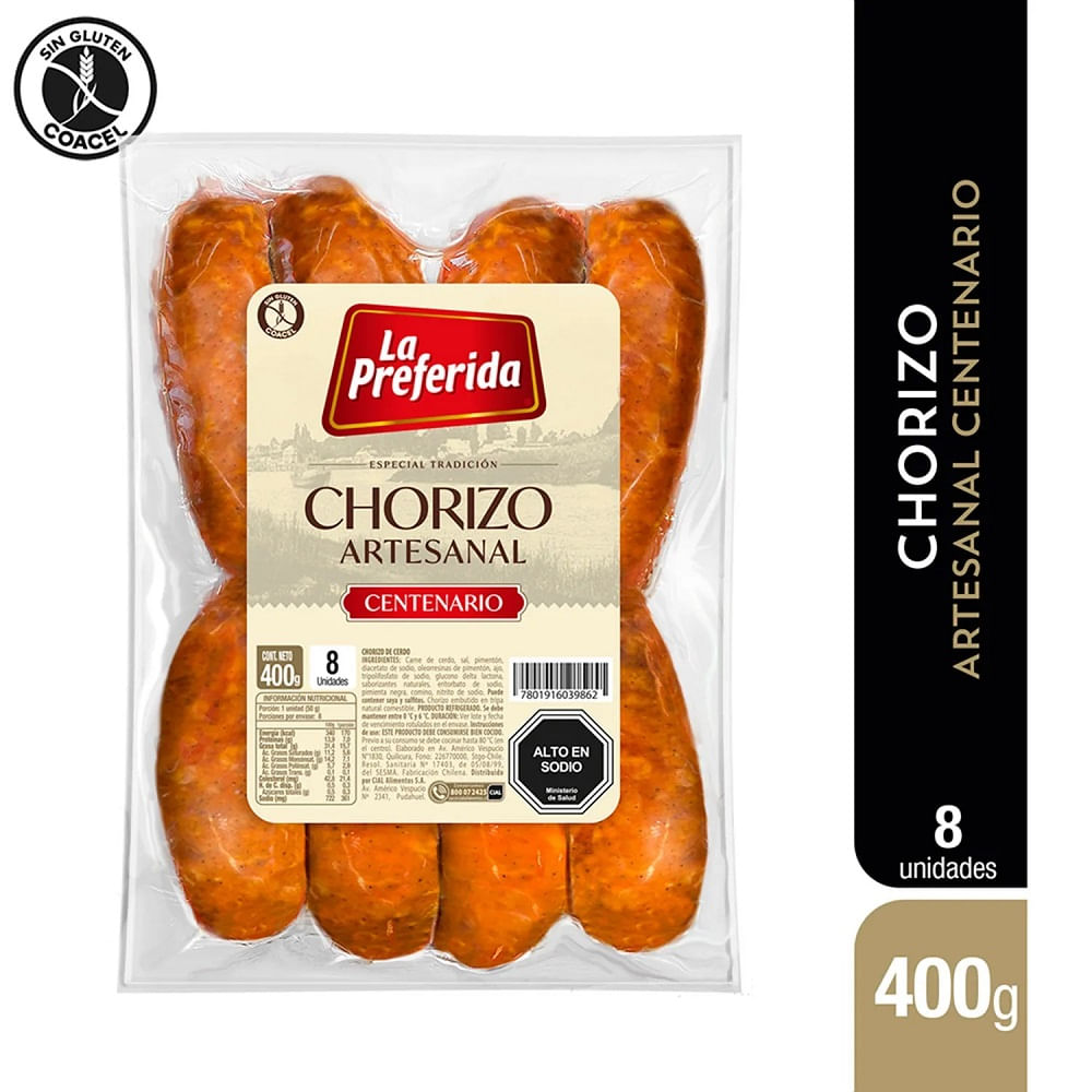 Chorizo La Preferida artesanal centenario 400 g