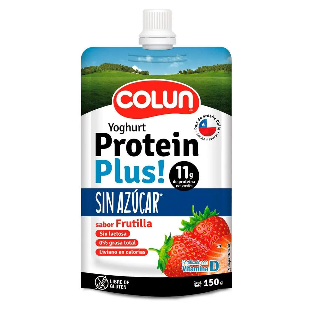 Yoghurt Colun protein plus sin azúcar frutilla 150 g
