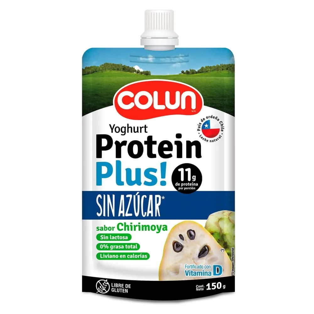 Yoghurt Colun protein plus sin azúcar chirimoya 150 g
