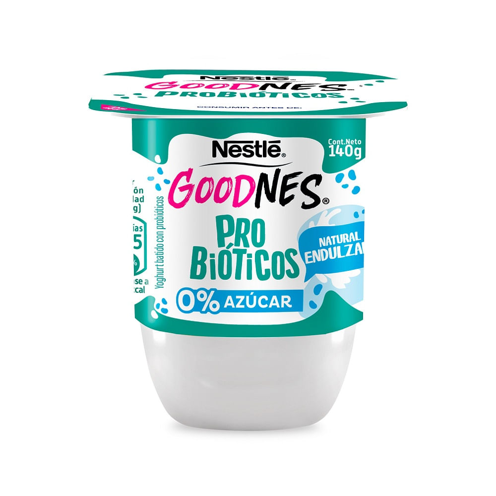 Yoghurt Goodnes probióticos natural endulzado pote 140 g