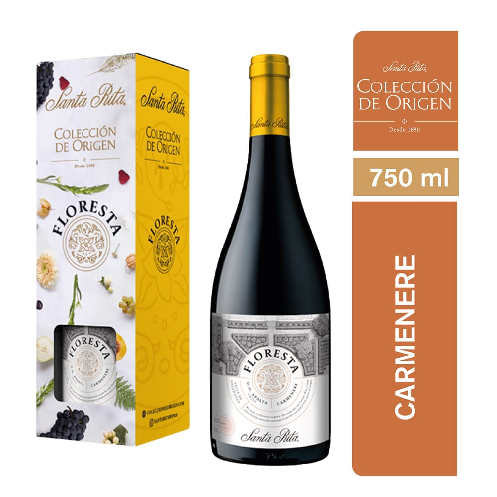 Vino Floresta carmenere botella 750 cc