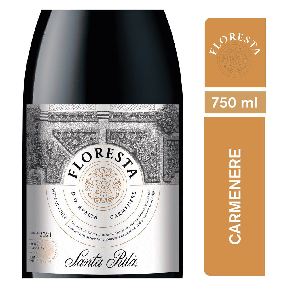 Vino Floresta carmenere botella 750 cc