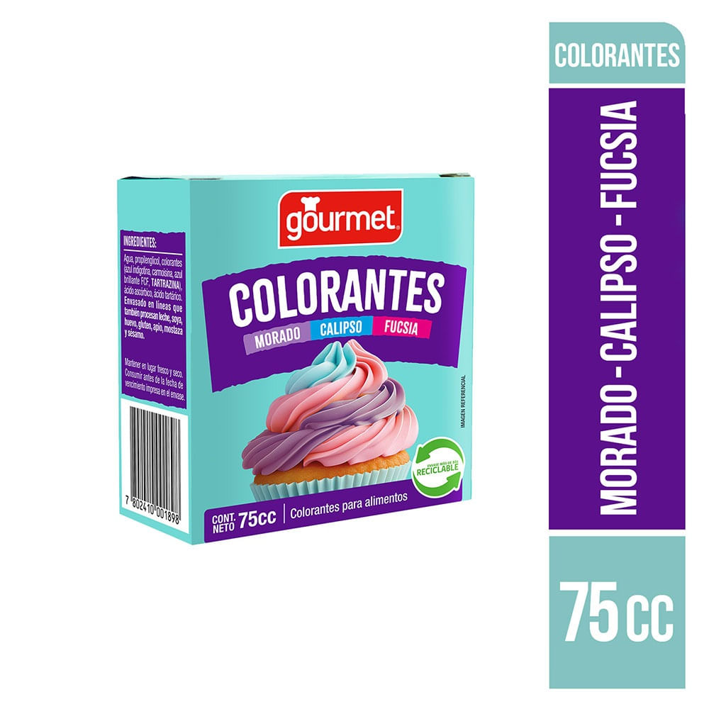 Colorantes Gourmet morado calipso fucsia 75 ml