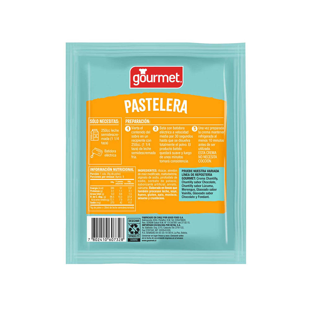 Crema pastelera Gourmet para preparar sobre 78 g Crema pastelera Gourmet para preparar sobre 78 g
