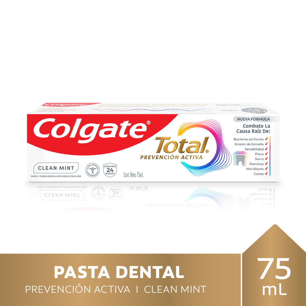 Pasta dental Colgate total clean mint 24 horas de prevención activa 75 ml Pasta dental Colgate total clean mint 24 horas de prevención activa 75 ml