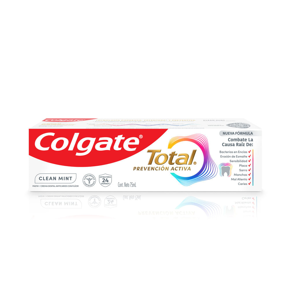 Pasta dental Colgate total clean mint 24 horas de prevención activa 75 ml Pasta dental Colgate total clean mint 24 horas de prevención activa 75 ml
