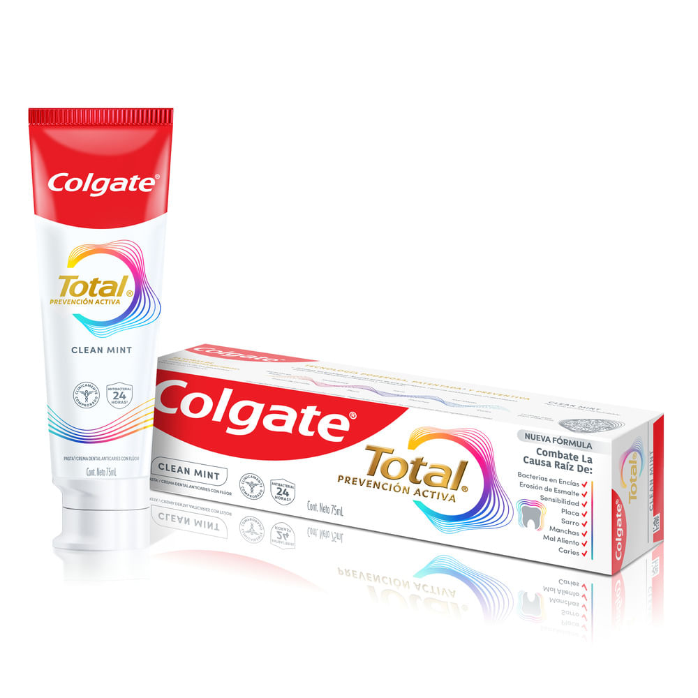 Pasta dental Colgate total clean mint 24 horas de prevención activa 75 ml Pasta dental Colgate total clean mint 24 horas de prevención activa 75 ml
