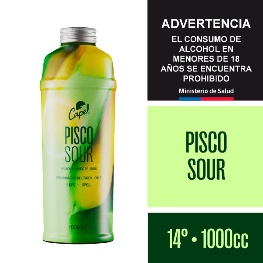 Cóctel Capel pisco sour 14° botella 1 L
