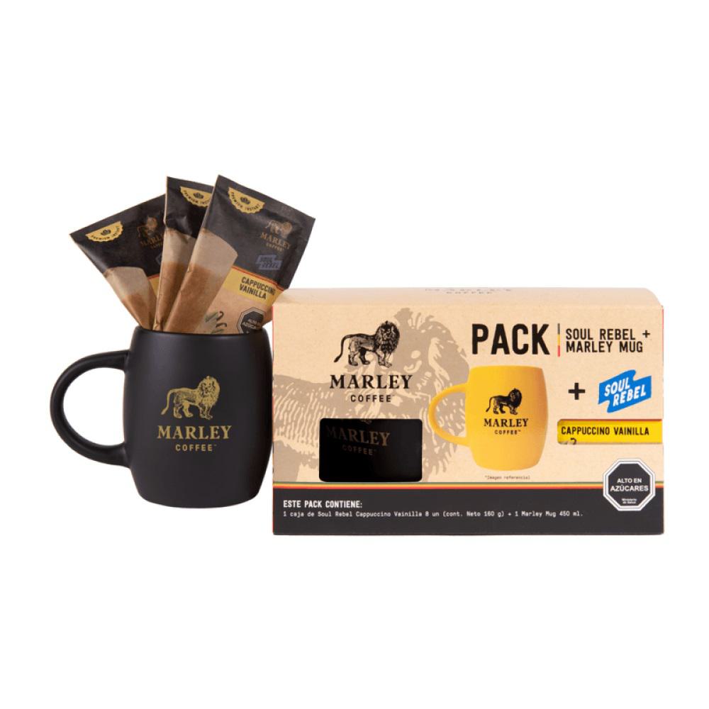 Pack Café Marley cappuccino vainilla 8 un + Mug