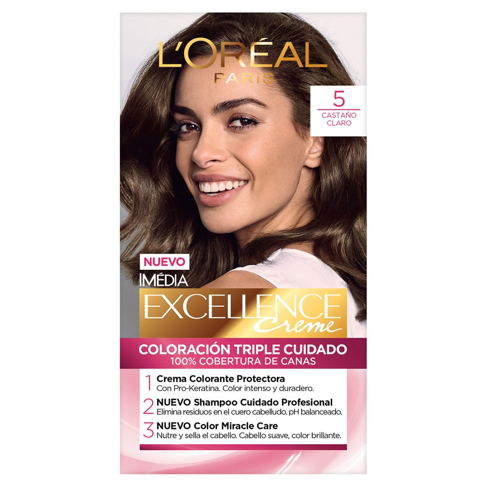Tintura Loreal Paris excellence creme castaño claro 5.0 120 ml Tintura Loreal Paris excellence creme castaño claro 5.0 120 ml