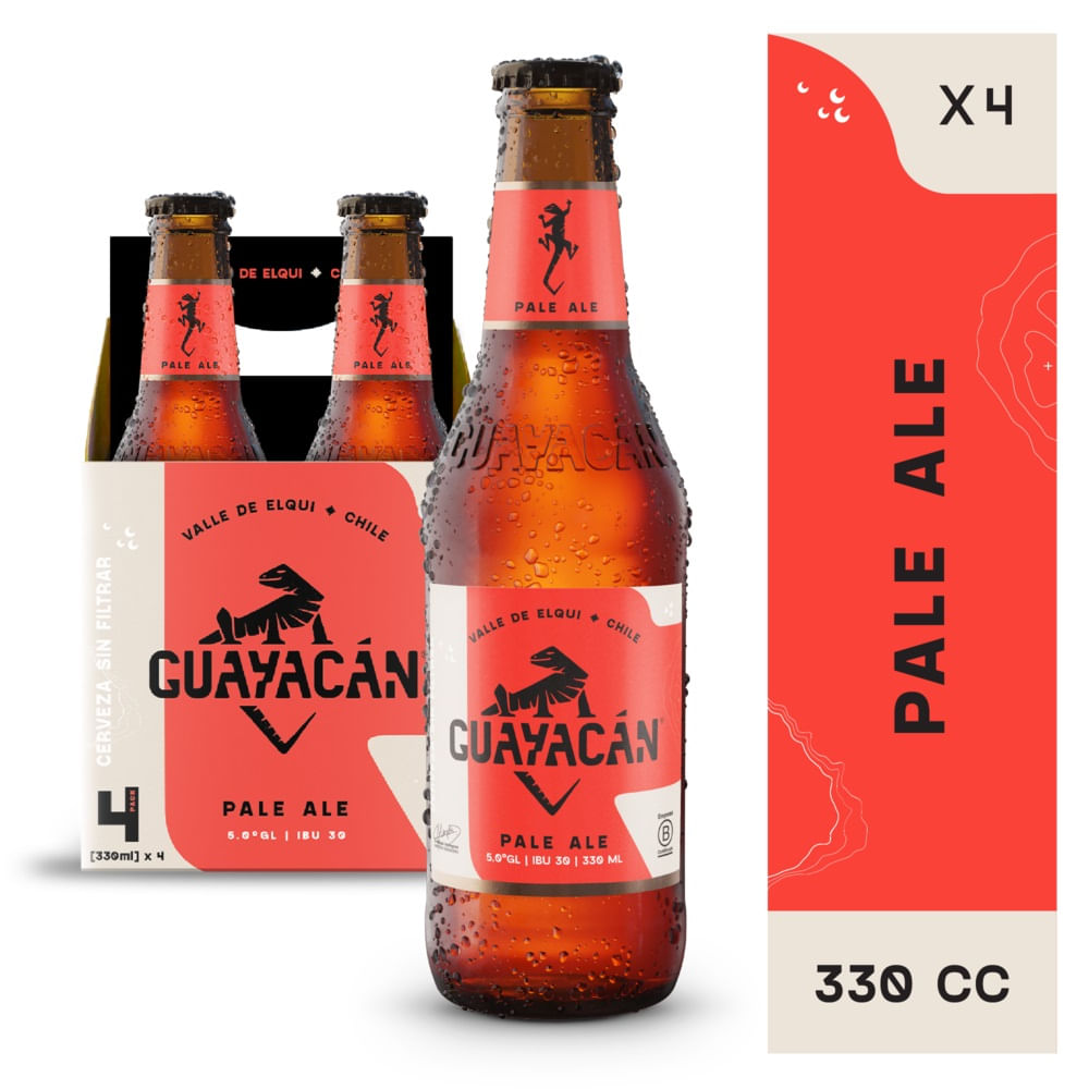 Pack cerveza Guayacan pale ale botella 4 un de 350 cc