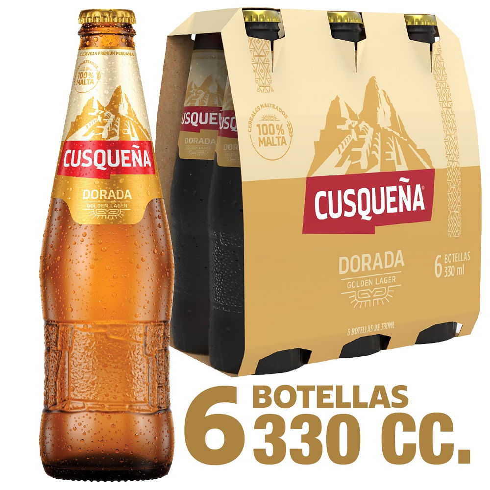Pack Cerveza Cusqueña botella 6 un de 330 cc