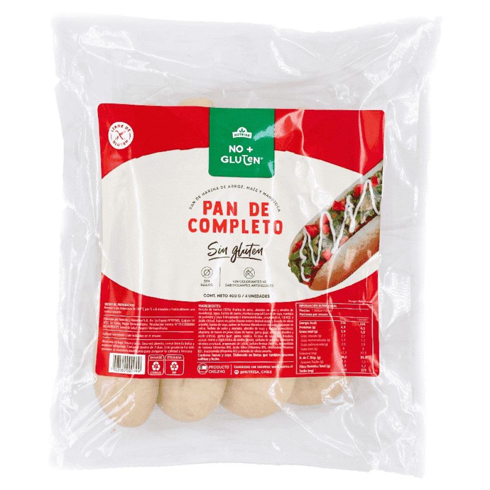 Pan de completo No + Gluten bolsa 400 g Pan de completo No + Gluten bolsa 400 g