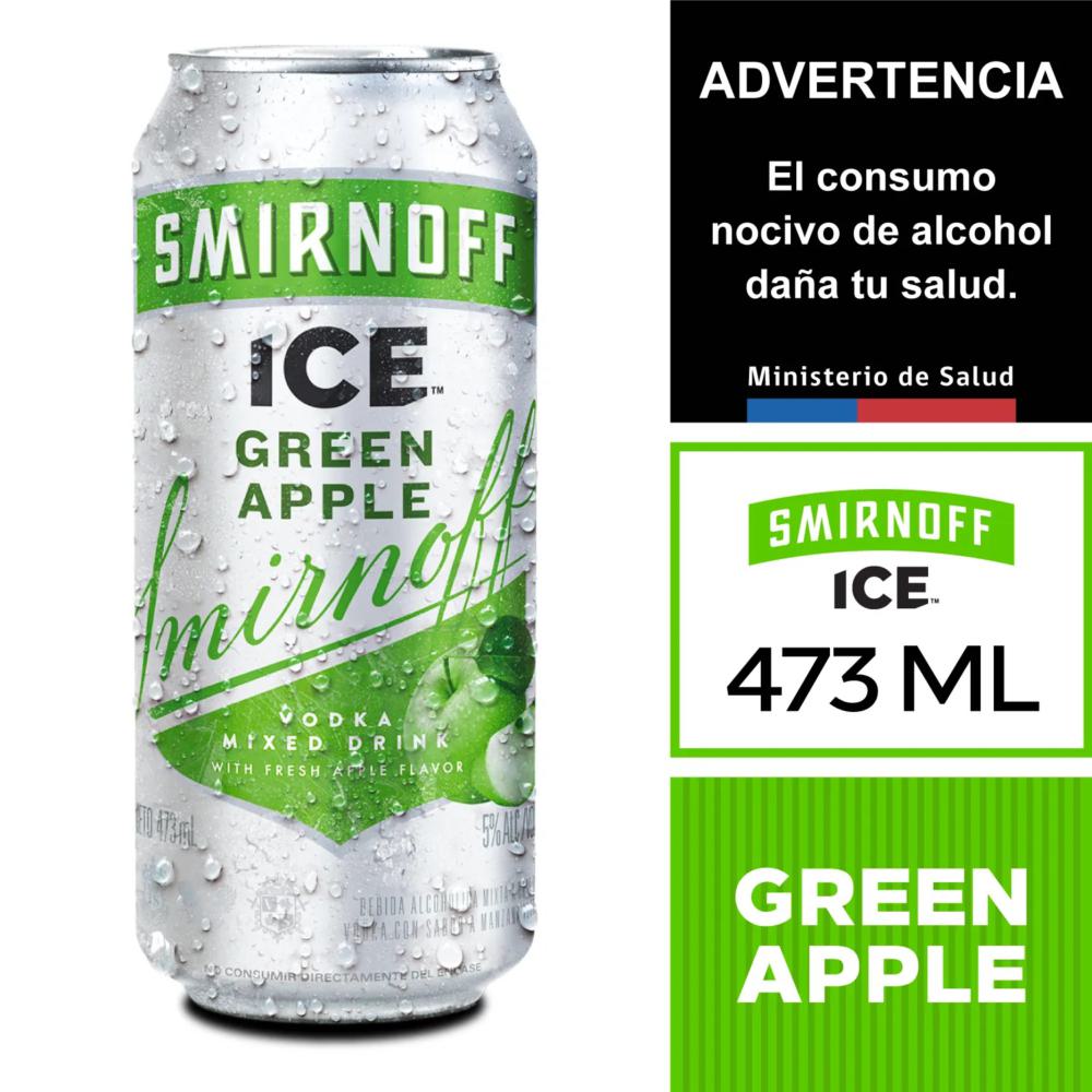 Cóctel Smirnoff ice green apple lata 473 cc Cóctel Smirnoff ice green apple lata 473 cc