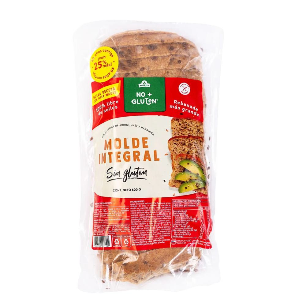 Pan de molde integral No + Gluten 600 g