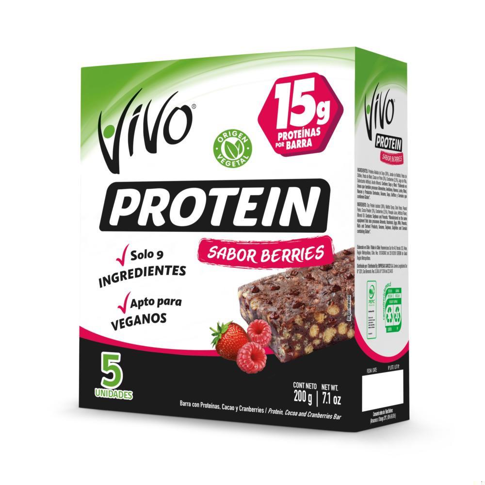 Barra cereal Vivo protein berries 5 un de 40 g Barra cereal Vivo protein berries 5 un de 40 g
