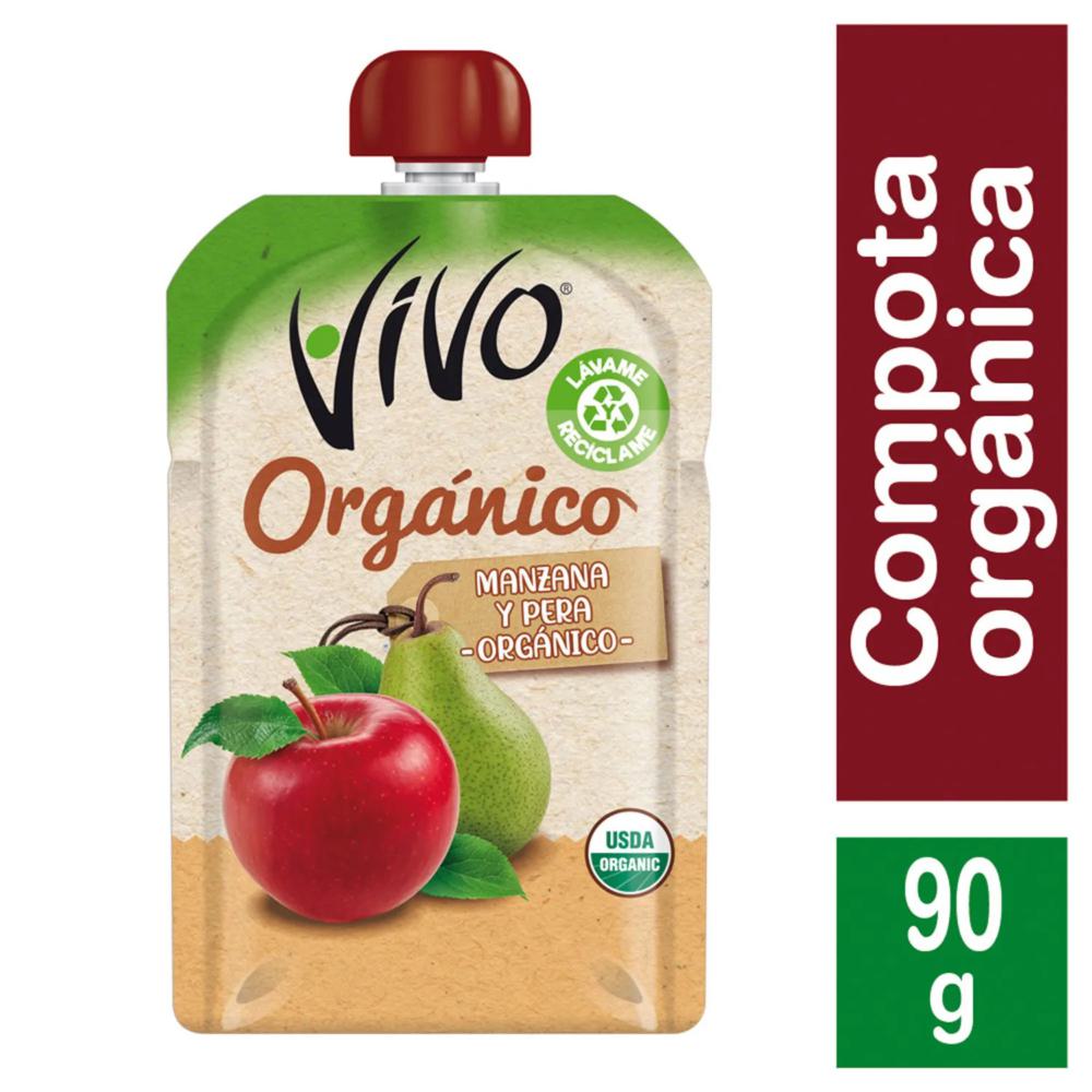 Compota Vivo orgánico manzana pera 90 g