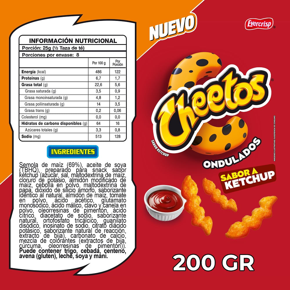 Cheetos Evercrisp ondulado ketchup 200 g