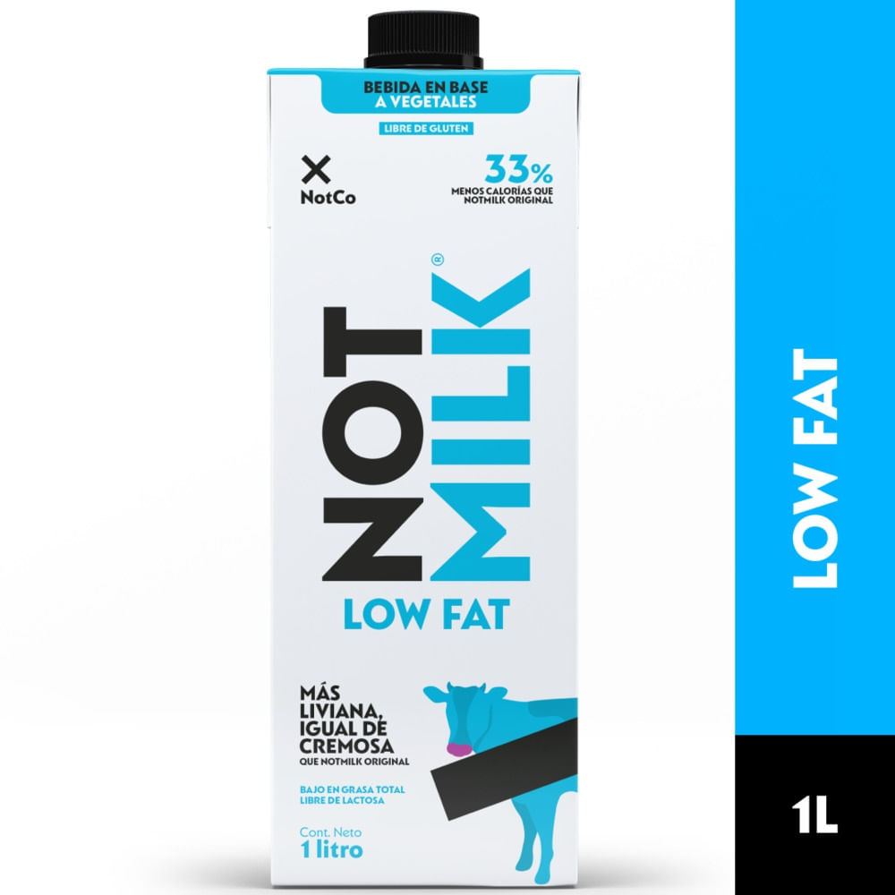 Bebida vegetal Not Milk plain low fat 1 L Bebida vegetal Not Milk plain low fat 1 L