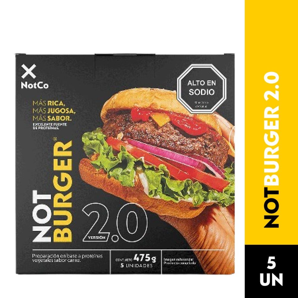 Not Burger vegetal caja 5 un de 95 g