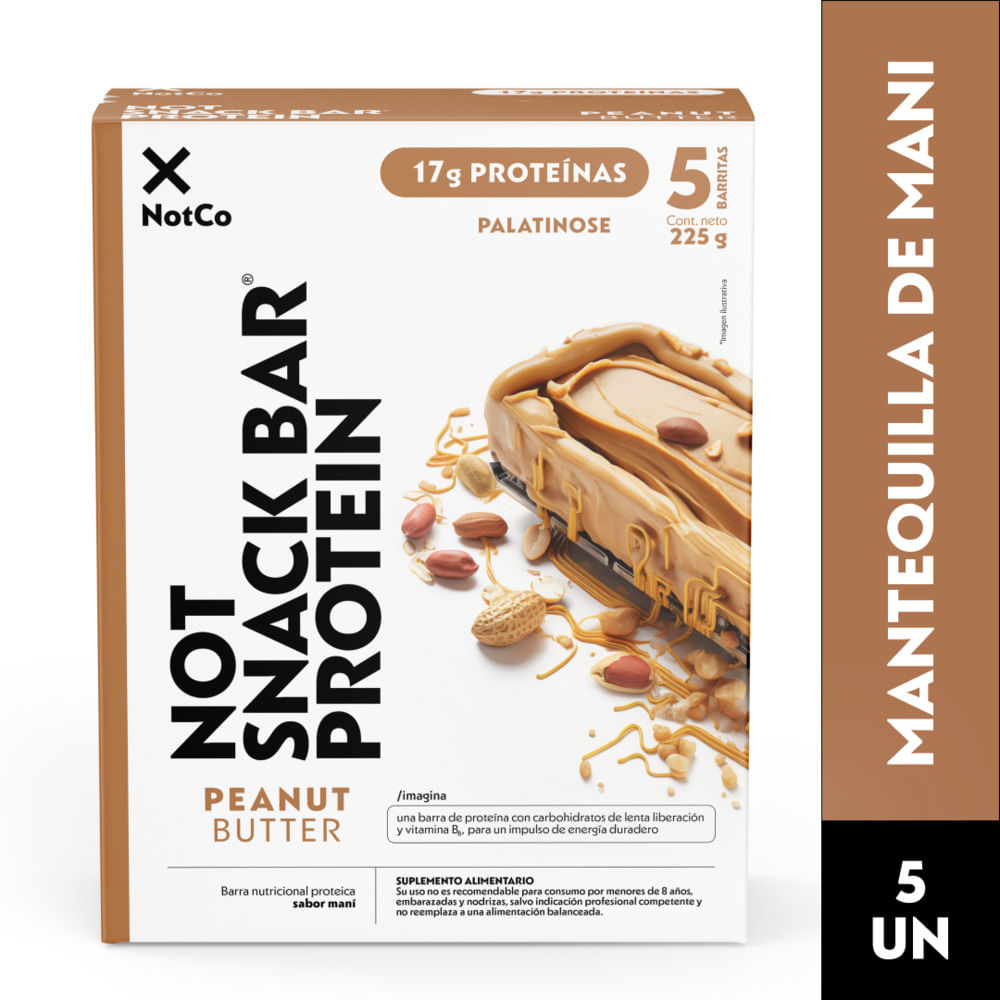 Barra de cereal proteína peanut NotSnack notco 5 u de 45 g Barra de cereal proteína peanut NotSnack notco 5 u de 45 g