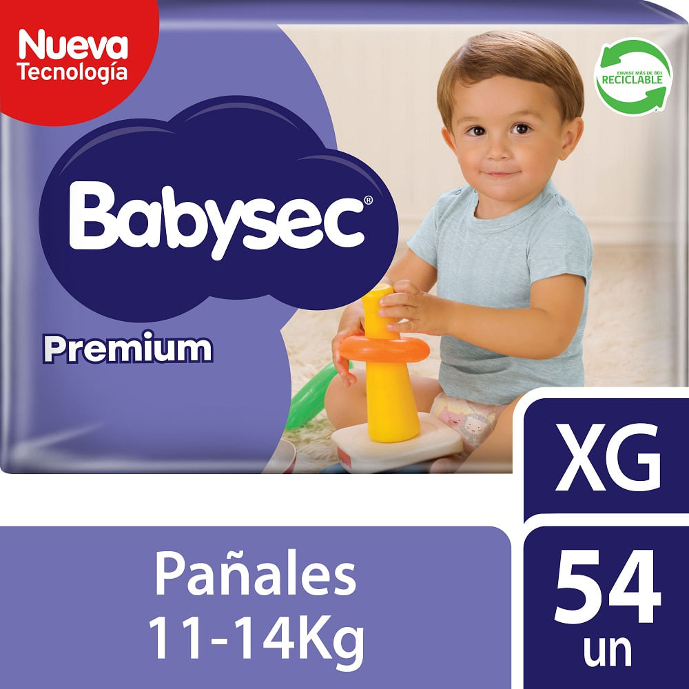 Pañal Babysec premium confort flex talla XG 54 un