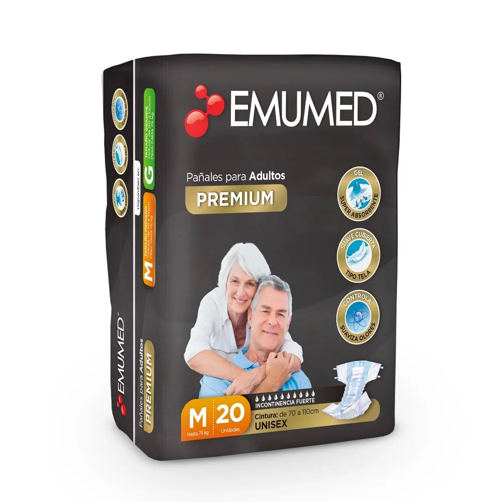 Pañal adulto desechable Emumed talla M 20 un Pañal adulto desechable Emumed talla M 20 un