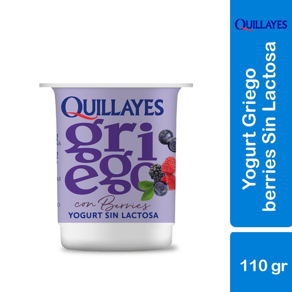 Yoghurt Griego Quillayes sin lactosa berries 110 g