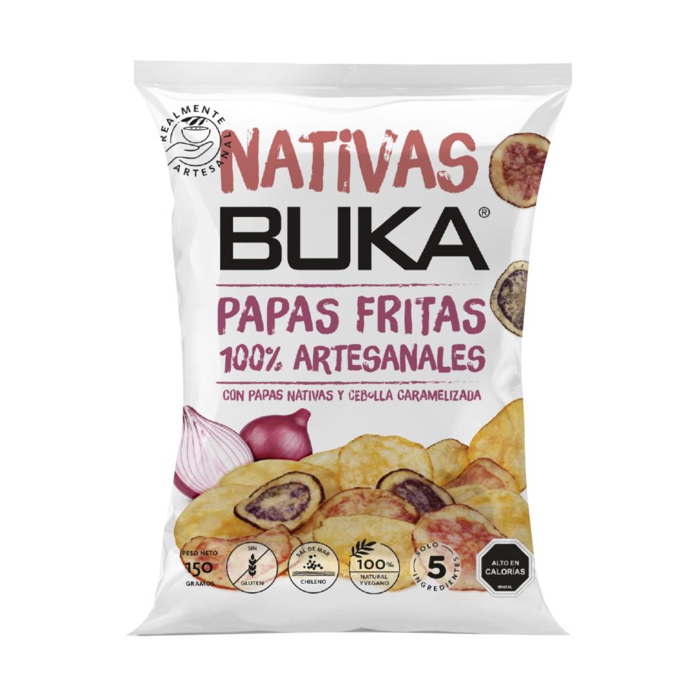 Papas fritas Buka nativa artesanales y cebolla 150 g Papas fritas Buka nativa artesanales y cebolla 150 g