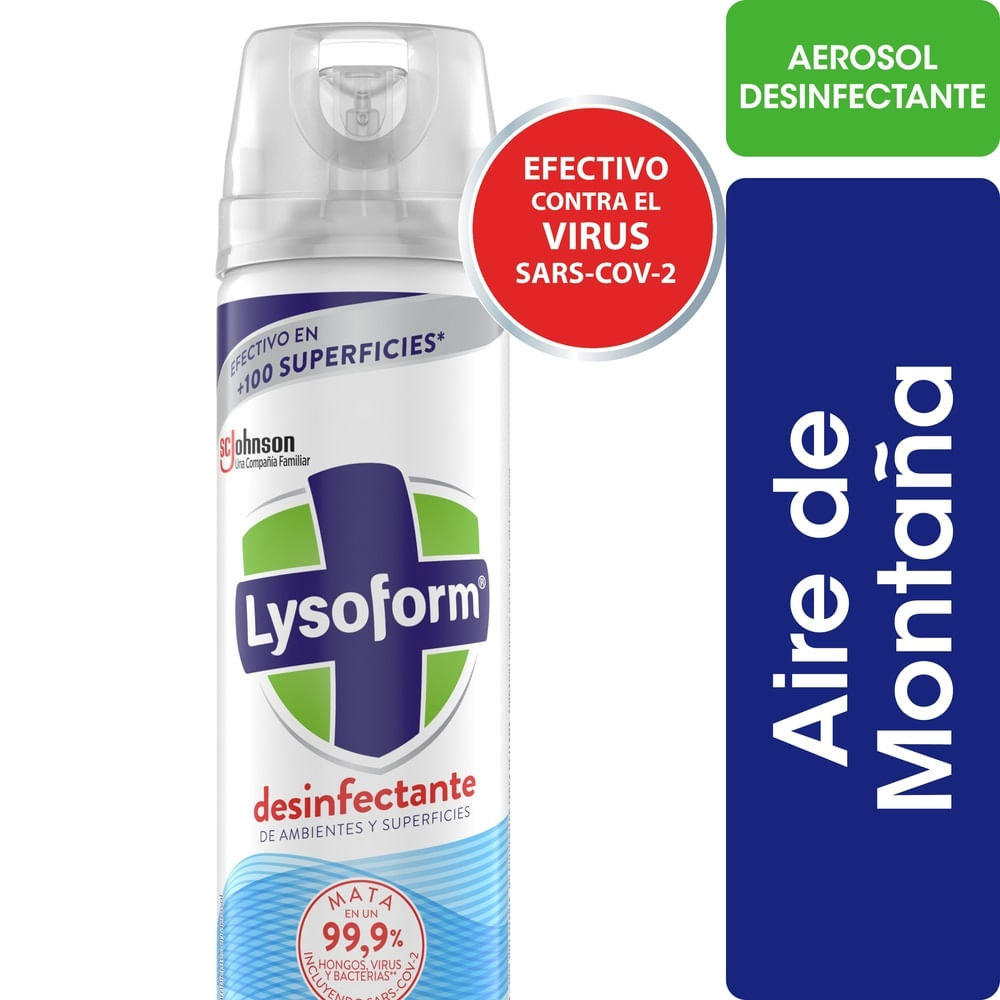 Desinfectante ambientes y superficies Lysoform aire de montaña 360 cc Desinfectante ambientes y superficies Lysoform aire de montaña 360 cc