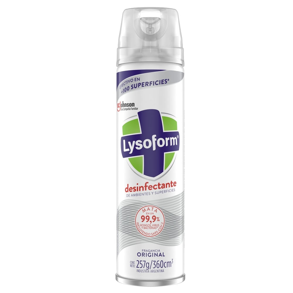 Desinfectante de ambientes y elimina olores Lysoform original aerosol 360 ml Desinfectante de ambientes y elimina olores Lysoform original aerosol 360 ml