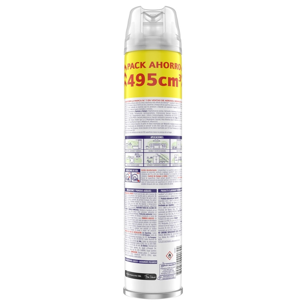Desinfectante de ambiente y superficies Lysoform lavanda 495 ml Desinfectante de ambiente y superficies Lysoform lavanda 495 ml