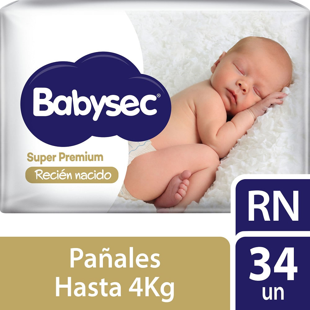 Pañal Babysec recién nacido 34 un (Hasta 4 Kg)