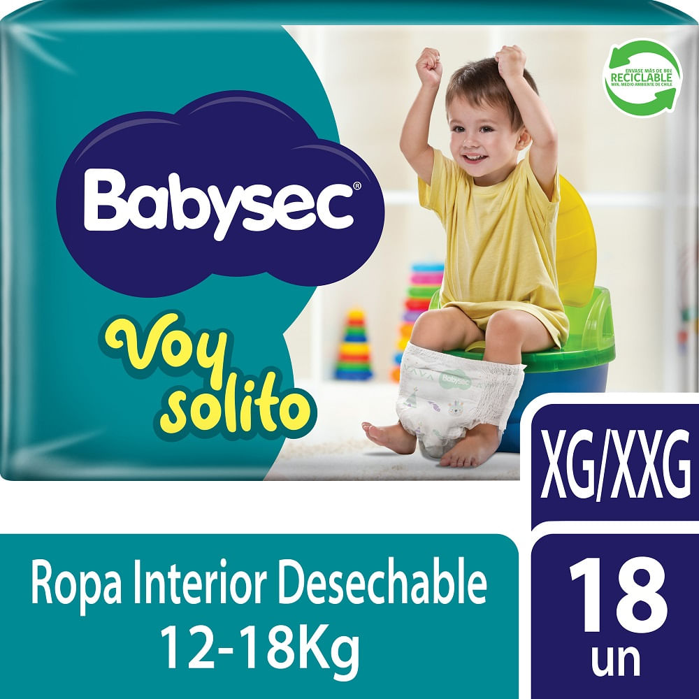 Pañal Babysec voy solito talla XG XXG 18 un (12 a 18 Kg)