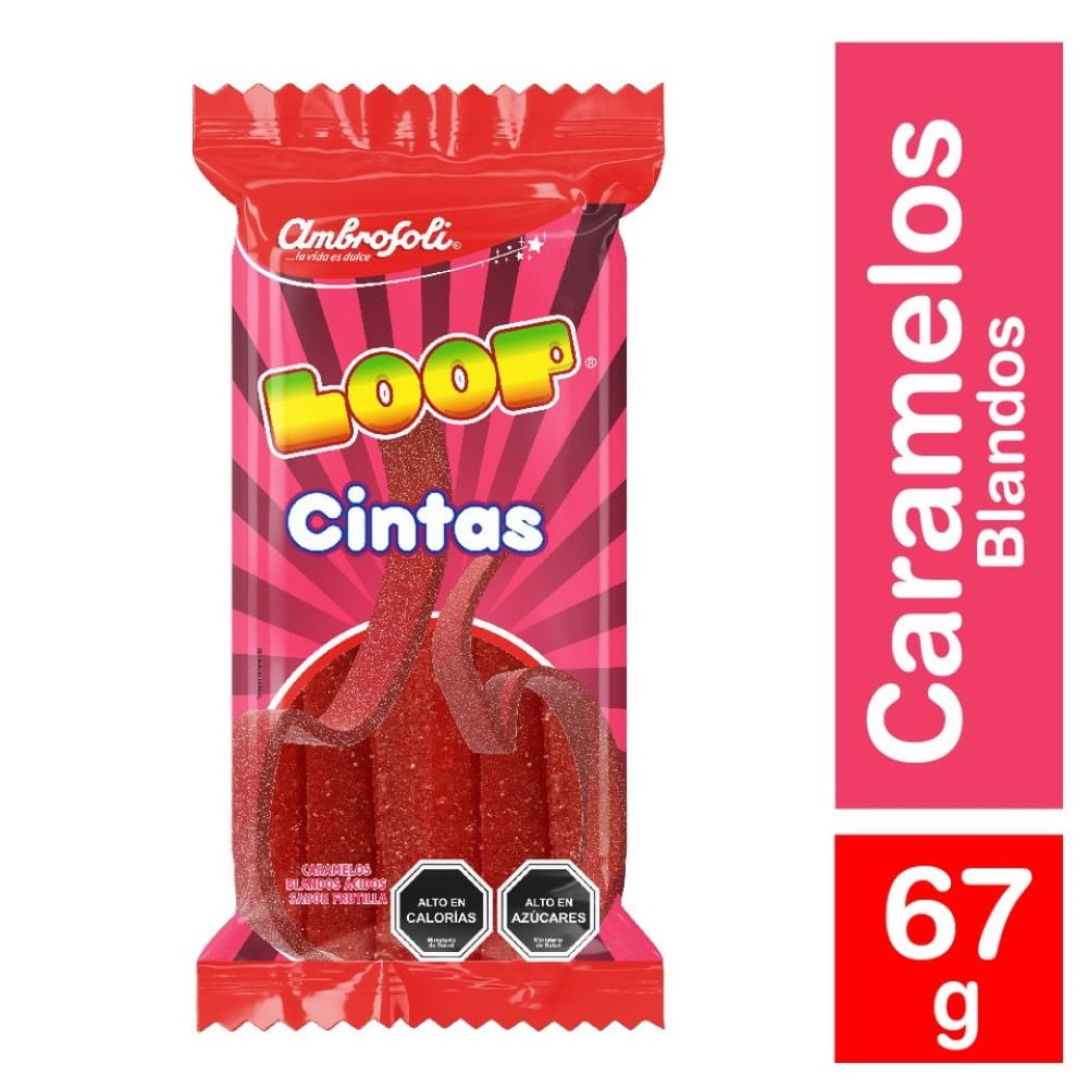 Gomita Ambrosoli loop cintas frutilla 67 g