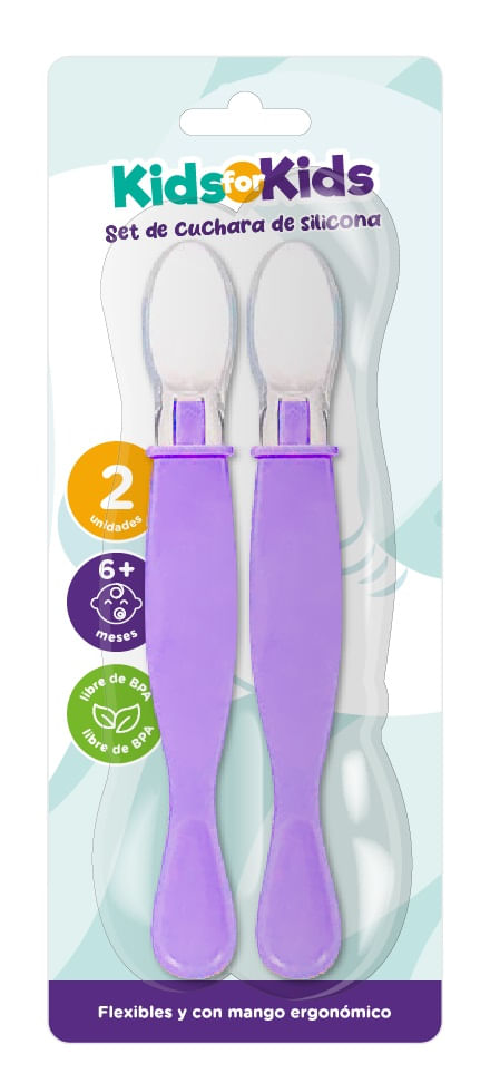Set de cucharas silicona Kids for kids 2 un