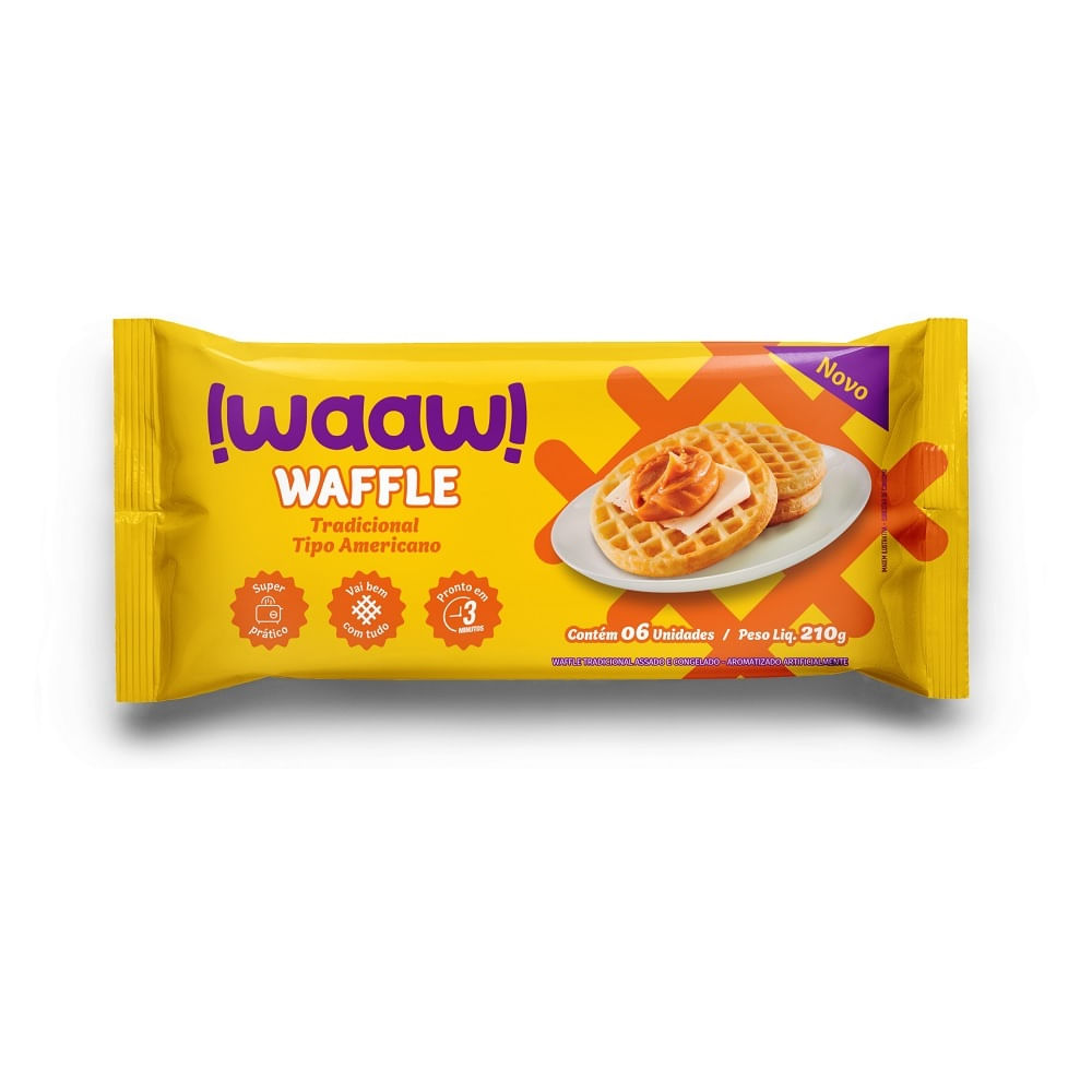 Waffle tradicional Waaw tipo americano 210 g Waffle tradicional Waaw tipo americano 210 g