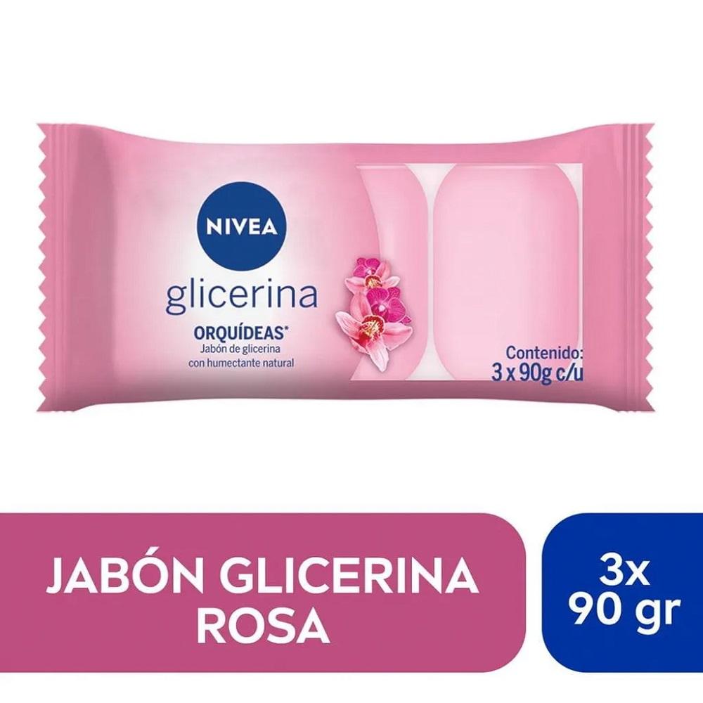 Jabón en barra Nivea glicerina orquídeas 3 un de 90 g Jabón en barra Nivea glicerina orquídeas 3 un de 90 g